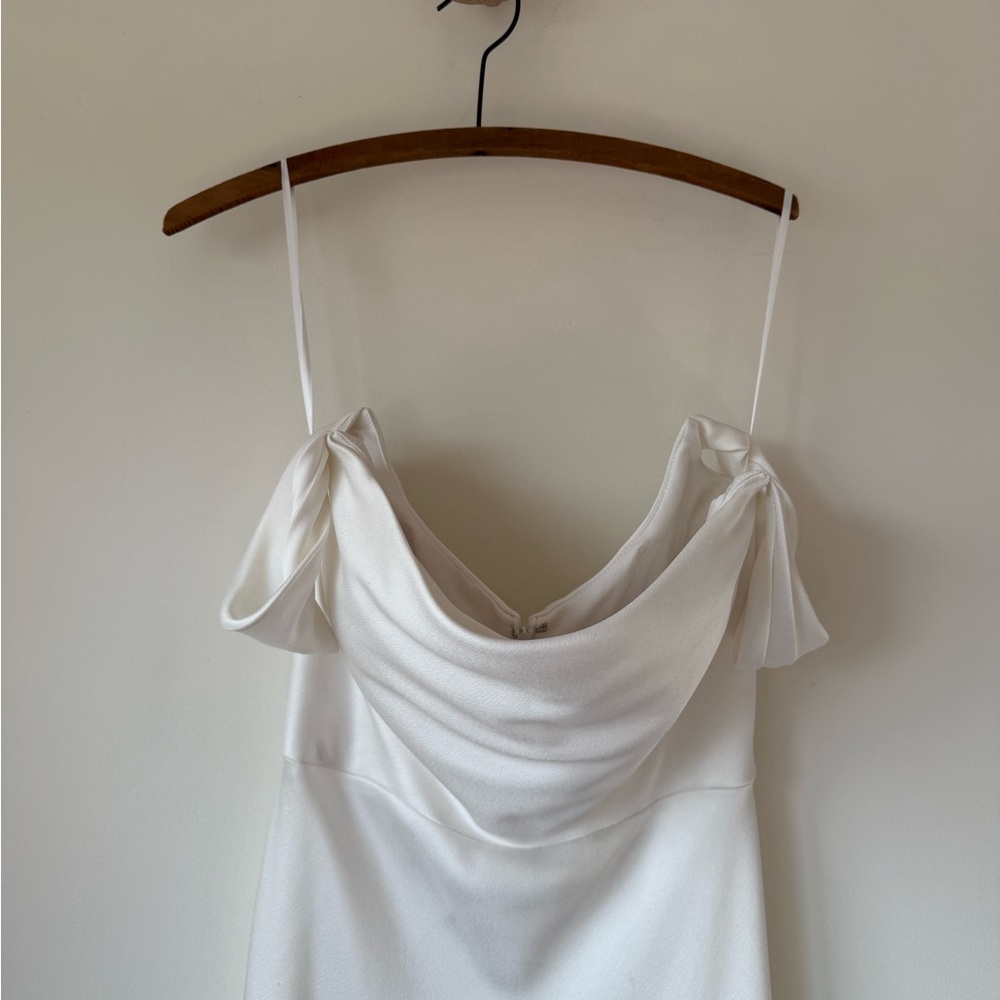 Jenny Yoo Evelyn White Off-Shoulder Dress